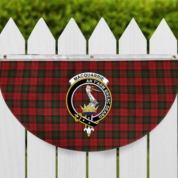 ScotsTee Shop Scottish MacQuarrie 7 Crest Tartan Non-Pleated Fan Flag Bunting Banner
