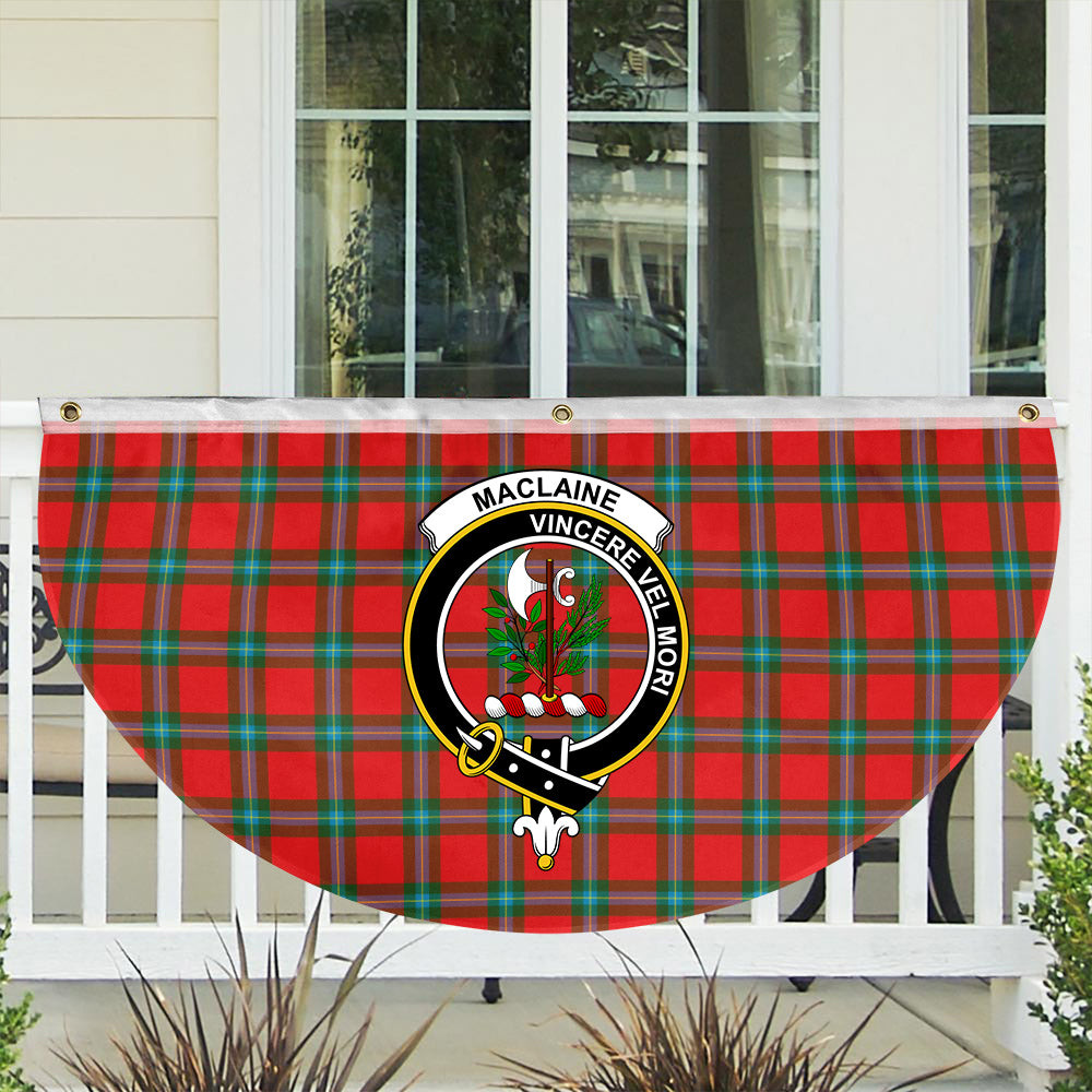 ScotsTee Shop Scottish MacLaine of Loch Buie Crest Tartan Non-Pleated Fan Flag Bunting Banner