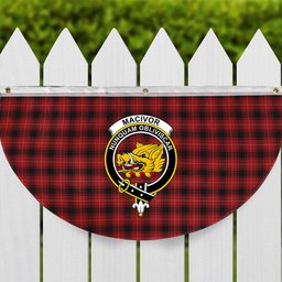 ScotsTee Shop Scottish MacIvor Crest Tartan Non-Pleated Fan Flag Bunting Banner