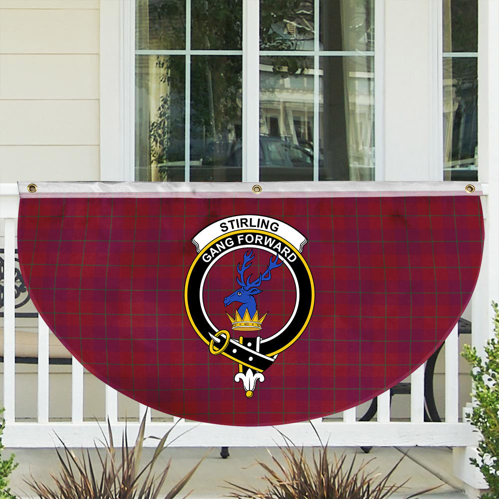 ScotsTee Shop Scottish Stirling of Keir Modern Crest Tartan Non-Pleated Fan Flag Bunting Banner