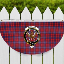 ScotsTee Shop Scottish Wishart Crest Tartan Non-Pleated Fan Flag Bunting Banner