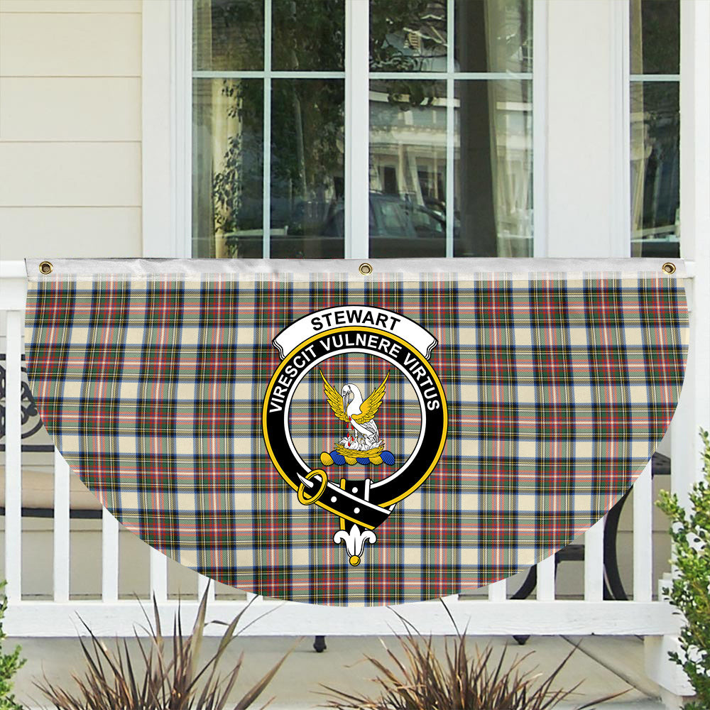 ScotsTee Shop Scottish Stewart Dress Modern SC Crest Tartan Non-Pleated Fan Flag Bunting Banner