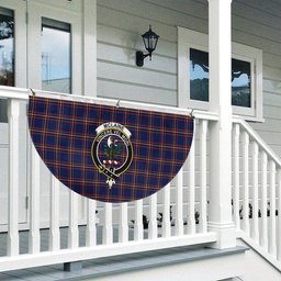 ScotsTee Shop Scottish McLaine of Lochbuie Hunting Modern Crest Tartan Non-Pleated Fan Flag Bunting Banner