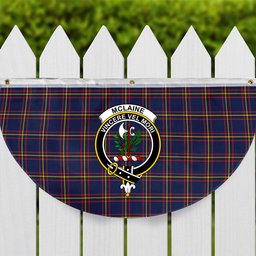 ScotsTee Shop Scottish McLaine of Lochbuie Hunting Modern Crest Tartan Non-Pleated Fan Flag Bunting Banner