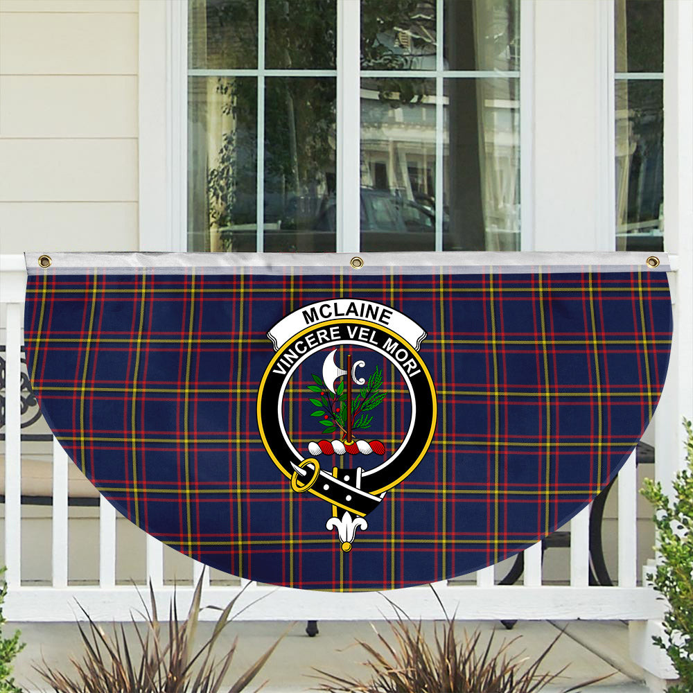 ScotsTee Shop Scottish McLaine of Lochbuie Hunting Modern Crest Tartan Non-Pleated Fan Flag Bunting Banner
