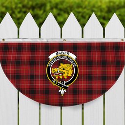 ScotsTee Shop Scottish McIver Modern Crest Tartan Non-Pleated Fan Flag Bunting Banner