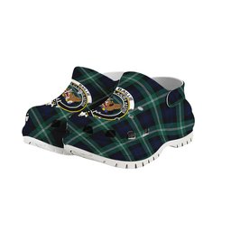ScotsTee Shop Scottish Baillie of Polkemmet Modern Crest Women's Tartan Height Increasing Clogs