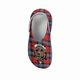 ScotsTee Shop Scottish Baillie of Polkemmet Red Modern Crest Women's Tartan Height Increasing Clogs