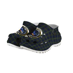ScotsTee Shop Scottish Bruce of Crionaich Crest Women's Tartan Height Increasing Clogs