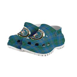 ScotsTee Shop Scottish Burns of California Ancient Crest Women's Tartan Height Increasing Clogs
