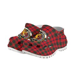 ScotsTee Shop Scottish Brown of Castledean (Broun of Castledean) Modern Crest Women's Tartan Height Increasing Clogs