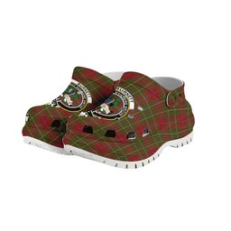ScotsTee Shop Scottish Burnett of Powis Modern 2 Crest Women's Tartan Height Increasing Clogs