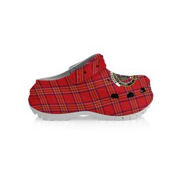ScotsTee Shop Scottish Burnett of Leys Modern Crest Women's Tartan Height Increasing Clogs