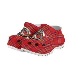 ScotsTee Shop Scottish Burnett of Leys Modern Crest Women's Tartan Height Increasing Clogs