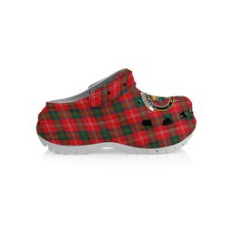 ScotsTee Shop Scottish Chisholm of Strathglass Modern Crest Women's Tartan Height Increasing Clogs