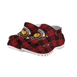 ScotsTee Shop Scottish Campbell of Armaddie Crest Women's Tartan Height Increasing Clogs