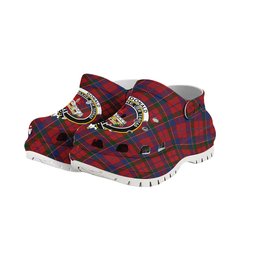 ScotsTee Shop Scottish Donald of Glenaladale Crest Women's Tartan Height Increasing Clogs