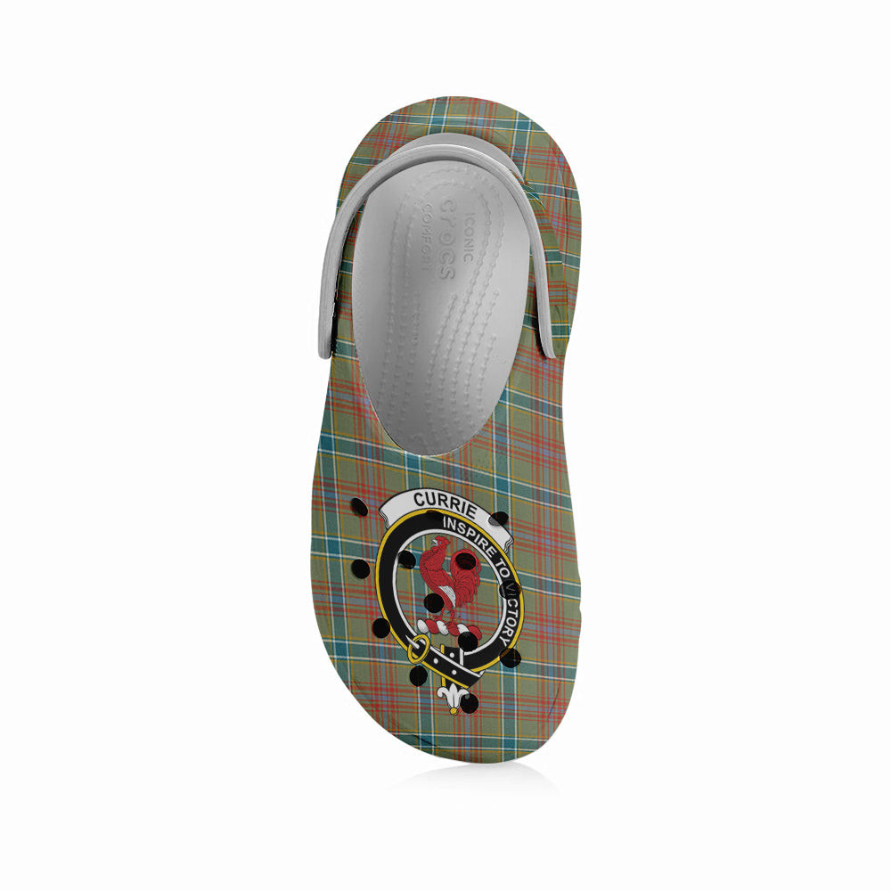 ScotsTee Shop Scottish Currie of Arran Ancient Clan Crest Women's Tartan Height Increasing Clogs