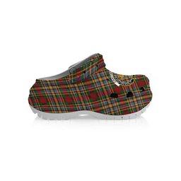 ScotsTee Shop Scottish Chattan Chief of Clan Crest Women's Tartan Height Increasing Clogs