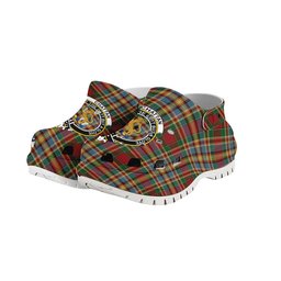 ScotsTee Shop Scottish Chattan Chief of Clan Crest Women's Tartan Height Increasing Clogs