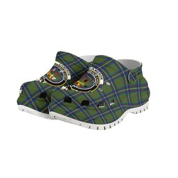 ScotsTee Shop Scottish Cameron of Lochiel Hunting Crest Women's Tartan Height Increasing Clogs