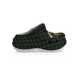 ScotsTee Shop Scottish Campbell of Breadalbane Modern Crest Women's Tartan Height Increasing Clogs