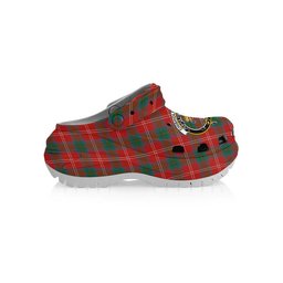 ScotsTee Shop Scottish Chisholm of Strathglass Ancient Crest Women's Tartan Height Increasing Clogs