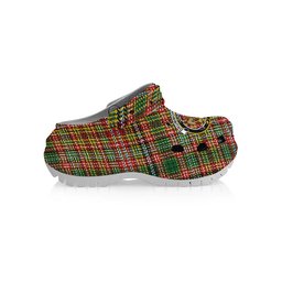 ScotsTee Shop Scottish Drummond of Strathallan Ancient Crest Women's Tartan Height Increasing Clogs