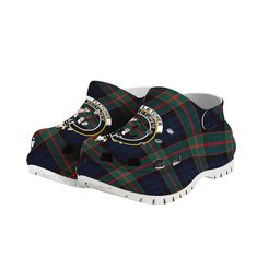 ScotsTee Shop Scottish Fletcher of Dunans Modern Crest Women's Tartan Height Increasing Clogs