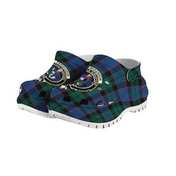 ScotsTee Shop Scottish Fergusson of Balquhidder Modern Crest Women's Tartan Height Increasing Clogs