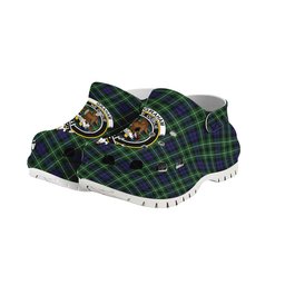 ScotsTee Shop Scottish Graham of Montrose Crest Women's Tartan Height Increasing Clogs