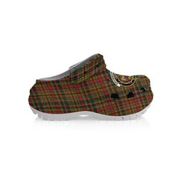 ScotsTee Shop Scottish Drummond of Strathallan Crest Women's Tartan Height Increasing Clogs