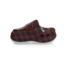ScotsTee Shop Scottish Fraser of Lovat Crest Women's Tartan Height Increasing Clogs