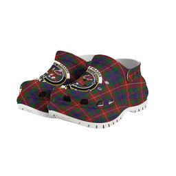 ScotsTee Shop Scottish Fraser of Lovat Crest Women's Tartan Height Increasing Clogs
