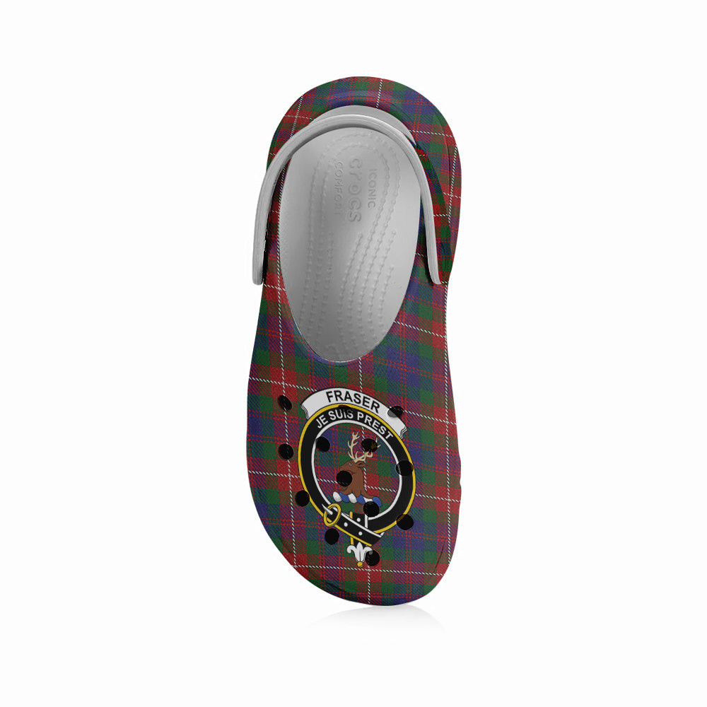 ScotsTee Shop Scottish Fraser of Lovat Crest Women's Tartan Height Increasing Clogs
