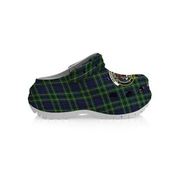 ScotsTee Shop Scottish Graham of Montrose 2 Crest Women's Tartan Height Increasing Clogs