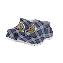 ScotsTee Shop Scottish Gillies Dress Blue Crest Women's Tartan Height Increasing Clogs