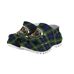 ScotsTee Shop Scottish Gordon of Esselmont Crest Women's Tartan Height Increasing Clogs