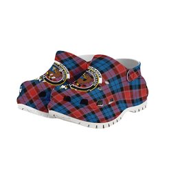 ScotsTee Shop Scottish Graham of Menteith Red Ancient Crest Women's Tartan Height Increasing Clogs