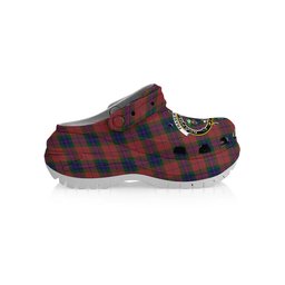 ScotsTee Shop Scottish Fraser of Boblainy Hugh Crest Women's Tartan Height Increasing Clogs
