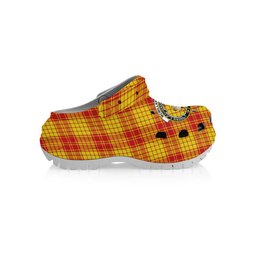 ScotsTee Shop Scottish McMillan Dress Modern Crest Women's Tartan Height Increasing Clogs