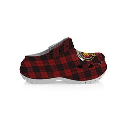 ScotsTee Shop Scottish MacLeod of Raasay Crest Women's Tartan Height Increasing Clogs