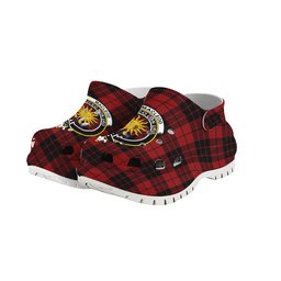 ScotsTee Shop Scottish MacLeod of Raasay Crest Women's Tartan Height Increasing Clogs
