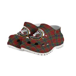 ScotsTee Shop Scottish MacLean of Duart Crest Women's Tartan Height Increasing Clogs