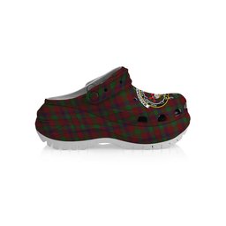ScotsTee Shop Scottish MacDonald of Glengarry Full Dress Crest Women's Tartan Height Increasing Clogs