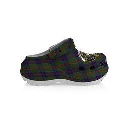 ScotsTee Shop Scottish Stewart of Appin Hunting Crest Women's Tartan Height Increasing Clogs