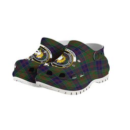 ScotsTee Shop Scottish Stewart of Appin Hunting Crest Women's Tartan Height Increasing Clogs