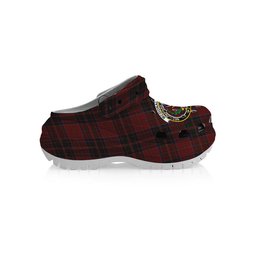 ScotsTee Shop Scottish McDonald of Glencoe Crest Women's Tartan Height Increasing Clogs