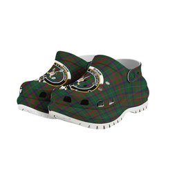 ScotsTee Shop Scottish Shaw of Tordarroch Green Hunting Crest Women's Tartan Height Increasing Clogs