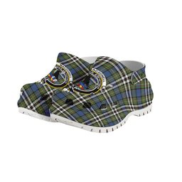 ScotsTee Shop Scottish MacDonell of Glengarry Dress Ancient Crest Women's Tartan Height Increasing Clogs